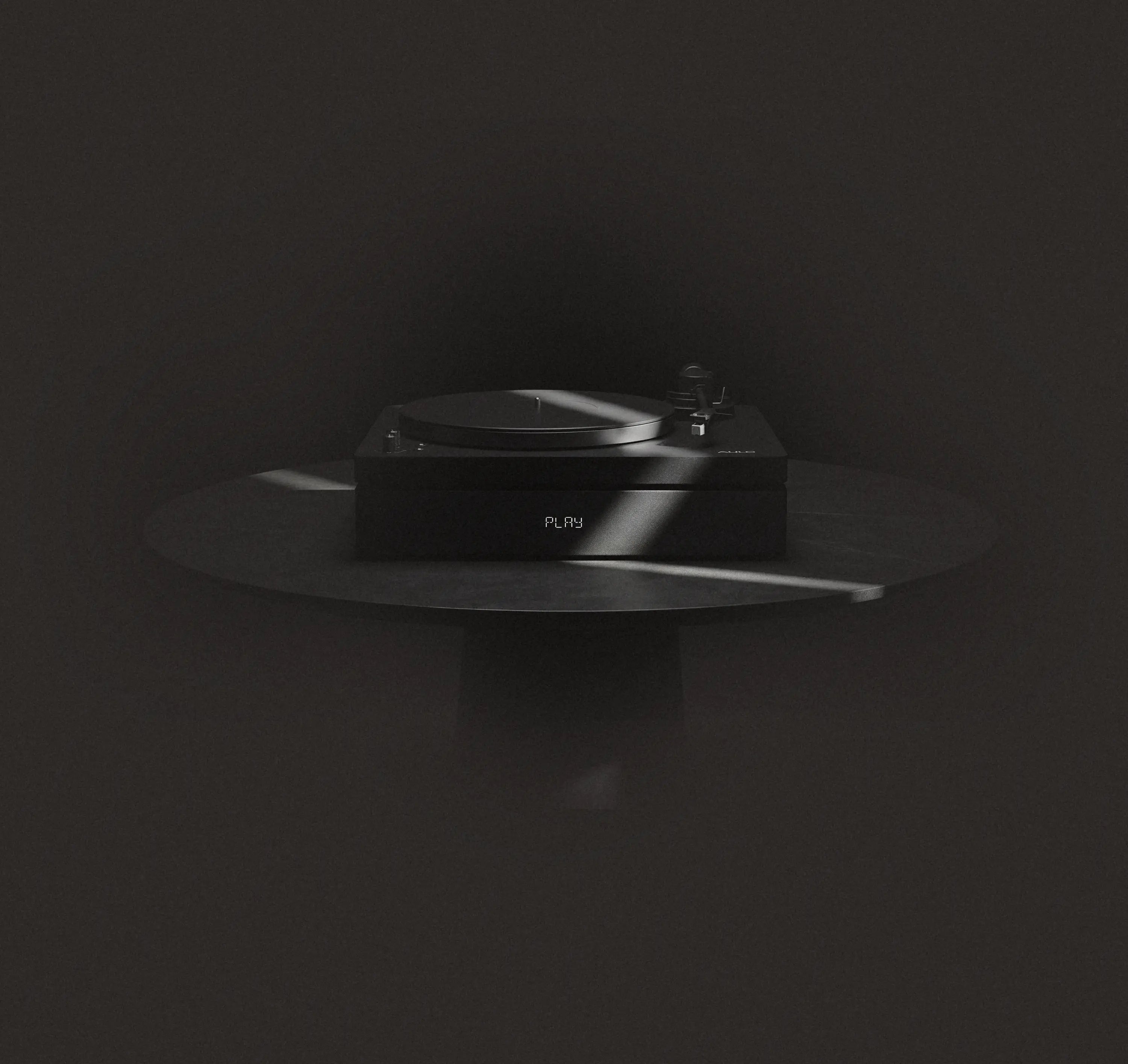 Aulo bluetooth platenspeler met ingebouwde speakers en subwoofer — all-in-one design platenspeler